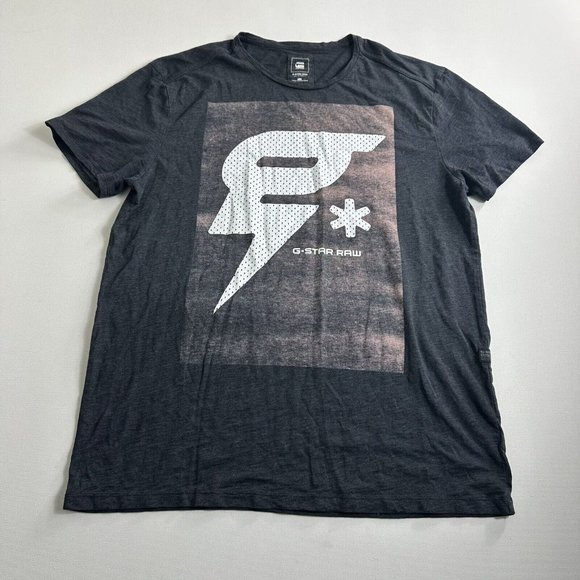 G-STAR RAW GRAPHIC TEE T SHIRT Mens‎ Size XL Short Sleeve Casual Gray Active - Picture 1 of 9